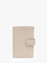 Wallet Leather Hexagona Beige confort 467282