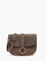 Leather Velvet Crossbody Bag Milano Brown velvet VE23112