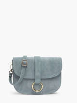 Leather Velvet Crossbody Bag Milano Blue velvet VE23112