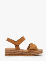 Platform Sandals In Leather Gabor Brown women 14