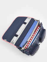 Wheeled Schoolbag 2 Compartments Cameleon Blue vintage fantasy PBVGCA38-vue-porte