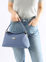 Sac Port� �paule Freesia Cuir Nathan baume Marron eden 4-vue-porte