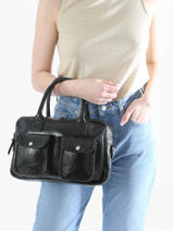 Small Leather Le Dandy clipse Bag Paul marius Black eclipse DANDSECL-vue-porte