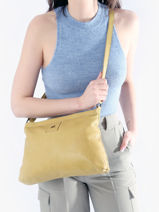 Leather Crossbody Bag Heritage Biba Yellow heritage BT16-vue-porte
