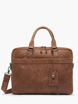 1 Compartment Spider Business Bag  With 15" Laptop Sleeve Etrier Brown spider ESPI8021