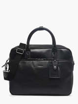 2-compartment Business Bag Foulonn Leather Etrier Black foulonne EFOU8152