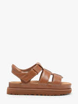 Sandals In Leather Ugg Brown women 1154650