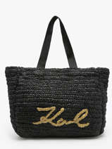 Shopping Bag K Signature Raphia Karl lagerfeld Black k signature 241W3064