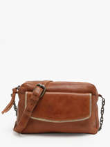 Shoulder Bag Cane Leather Pieces Brown cane 17149386