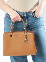 Satchel Cynthia Leather Michael kors Brown cynthia S4GCYS2T-vue-porte