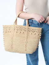 Shoulder Bag Cabas Vanessa bruno Beige cabas 39V40414-vue-porte