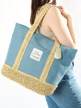 Shopping Bag Hondo Cotton Les tropeziennes Blue hondo TZ01-vue-porte