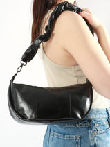 Shoulder Bag Calian Leather Pieces Black calian 17149401-vue-porte