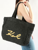 Shopping Bag K Signature Raphia Karl lagerfeld Black k signature 241W3064-vue-porte