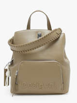 Backpack Desigual Brown half logo 24SAKP29