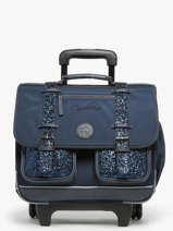 Wheeled Schoolbag For Kids 2 Compartments Vintage Fantasy Cameleon Blue vintage fantasy CR38