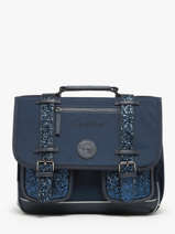 Satchel For Kids 2 Compartments Vintage Fantasy Cameleon Blue vintage fantasy CA35