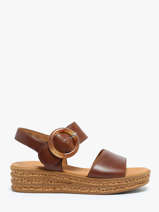 Platform Sandals In Leather Gabor Brown women 24