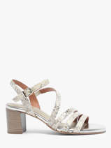 Heeled Sandals In Leather Rock and rose Beige women 1235TP