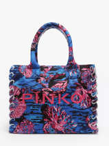 Shoulder Bag Logo Shopper Cotton Pinko Multicolor logo shopper A0PZ