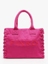 Shoulder Bag Logo Shopper Cotton Pinko Pink logo shopper A1WQ