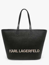 Raffia Shoulder Bag K/essential Karl lagerfeld Black k essential 241W3027