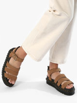 Sandals In Leather Dr martens Brown women 31735439-vue-porte