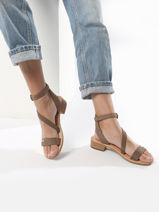 Sandals In Leather Les tropeziennes Brown women HOCNEY-vue-porte