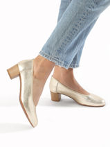 Pumps In Leather Rock and rose Gold women 510TP-vue-porte