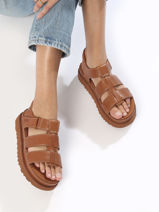 Sandals In Leather Ugg Brown women 1154650-vue-porte