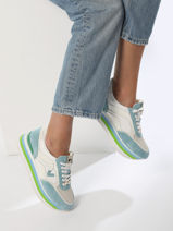 Sneakers In Leather Nathan baume Blue women 241NS15-vue-porte