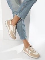 Sneakers In Leather Nathan baume Beige women 241NS01-vue-porte