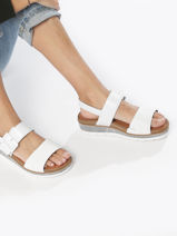 Sandals In Leather Mephisto White women P5144821-vue-porte