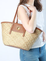 Shoulder Bag Love Bag Icon Raphia Pinko Beige love bag icon 3324A1RL-vue-porte