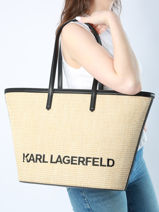 Shoulder Bag K Essential Raphia Karl lagerfeld Beige k essential 241W3057-vue-porte