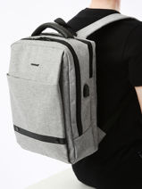 Sac  Dos Business David jones Gris business PC038A-vue-porte