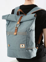 Sac  Dos 1 Compartiment + Pc 15" Faguo Bleu backpack 24LU0901-vue-porte