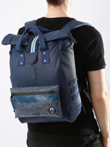 Backpack With 16" Laptop Sleeve Cabaia Blue adventurer JO-vue-porte