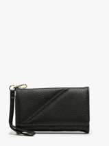 Coin Purse With Card Holder Miniprix Black grained 78SM2612