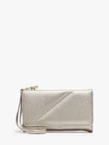 Coin Purse With Card Holder Miniprix Gold grained 78SM2612