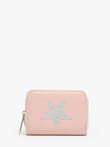 Coin Purse With Card Holder Miniprix Pink star 78SM2560