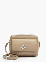 Sac Bandouli�re Re-lock Polyester Recycl� Calvin klein jeans Beige re-lock K611083