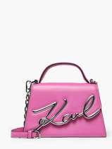 Crossbody Bag K Signature Leather Karl lagerfeld Pink k signature 240W3004