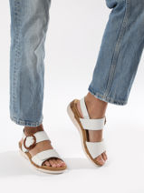 Sandals In Leather Remonte White women 80-vue-porte