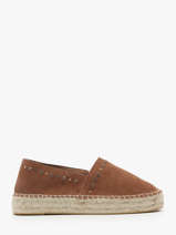 Espadrilles In Leather Colors of california Brown women HCESPA10
