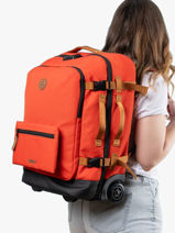 Cabin Luggage Backpack Cabaia Orange travel S-vue-porte