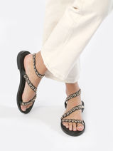 Sandals In Leather Les tropeziennes Black women OBALINA-vue-porte