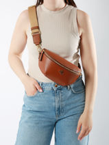 Leather Marcy Belt Bag Lauren ralph lauren Brown dryden 31934832-vue-porte
