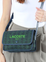 Shoulder Bag Heritage Monogramme Cotton Lacoste Blue heritage monogramme NF4513HK-vue-porte