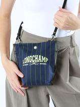 Longchamp Essential universit� Sacs port� travers Bleu-vue-porte